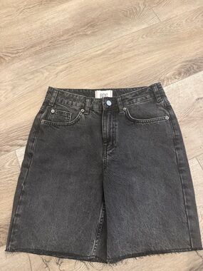 BDG Washed Black High-Rise Denim Bermuda Shorts